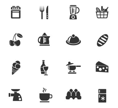 yemek ve mutfak simgesi seti