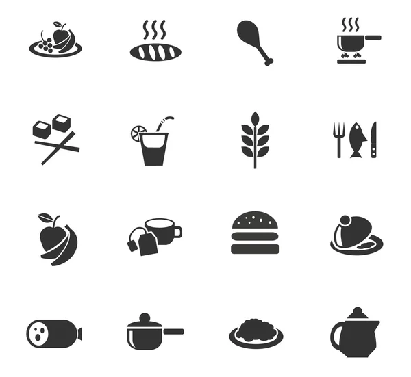 Sada ikon jídla a kuchyně — Stockový vektor