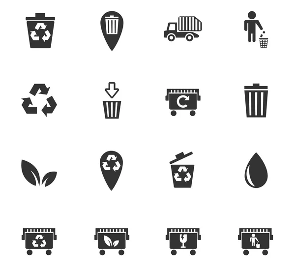 Zestaw ikon śmieci — Wektor stockowy