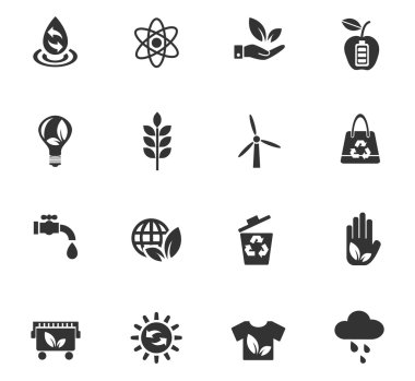 Alternatif enerji simgesi seti