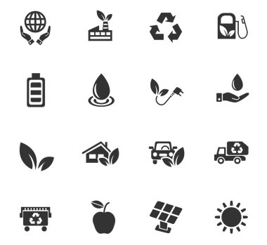 Alternatif enerji simgesi seti