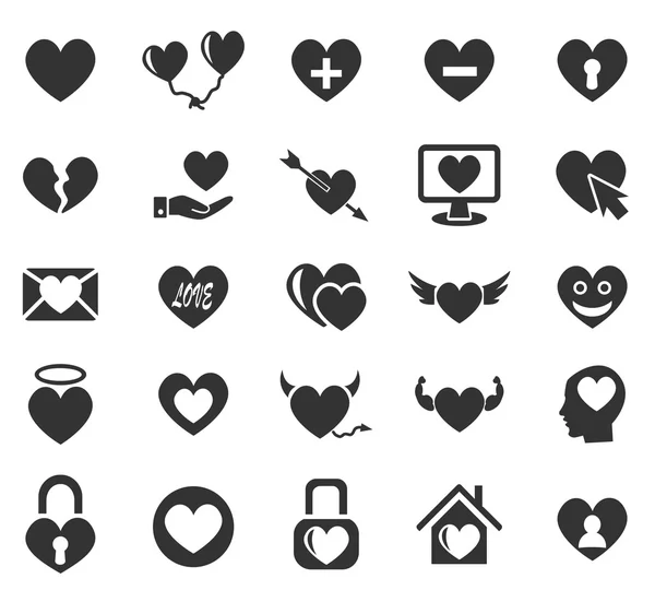 Heart love icon set — Stock Vector