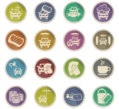 Oto yıkama hizmeti simge seti