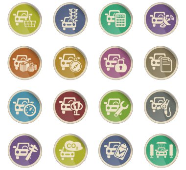 araba servisi simgesi seti