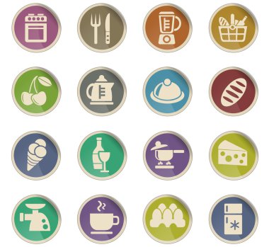 yemek ve mutfak simgesi seti