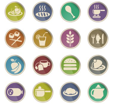 yemek ve mutfak simgesi seti