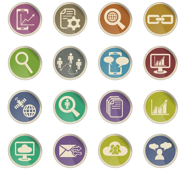 veri analitik ve sosyal ağ simge seti