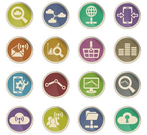 veri analitik ve sosyal ağ simge seti