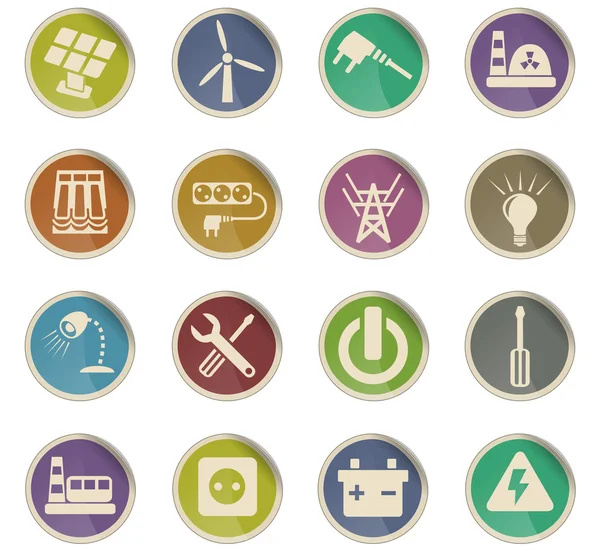 Electricity icon set — Stock Vector