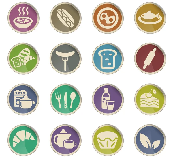 Набор иконок для еды и кухни — стоковый вектор