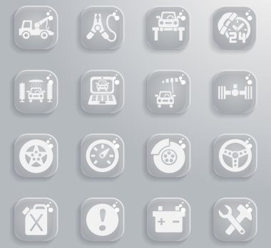 araba servisi simgesi seti