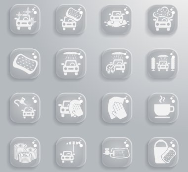 Oto yıkama hizmeti simge seti