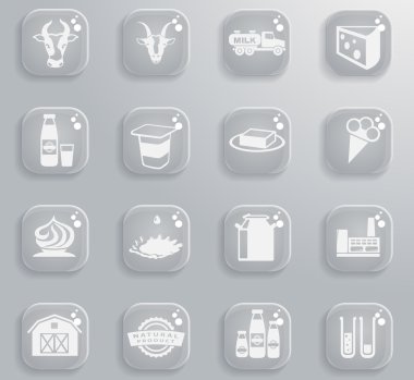 Süt sanayi simge seti