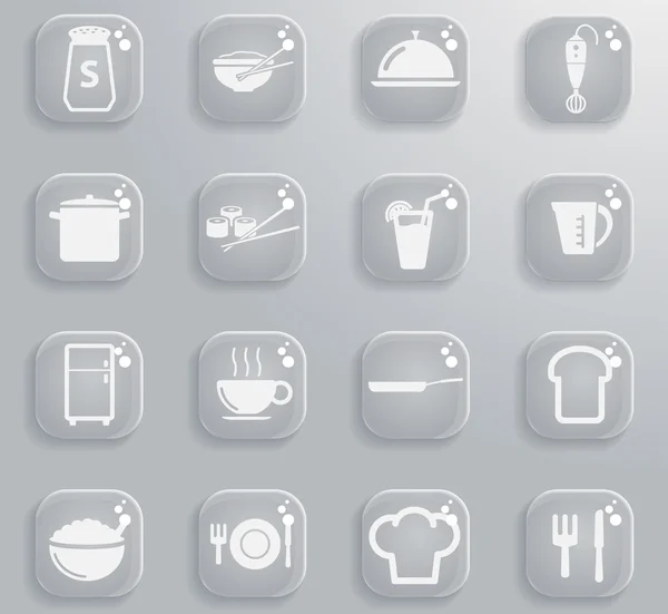 Comida y cocina simplemente iconos — Vector de stock