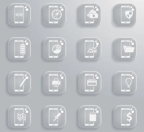 Smartphone simplemente iconos — Vector de stock