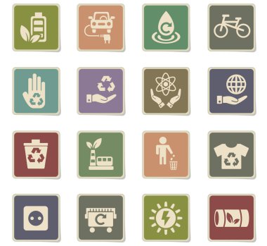 Alternatif enerji simgesi seti