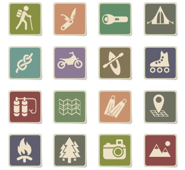 Aktif istirahat Icon set