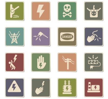 yüksek gerilim Icon set