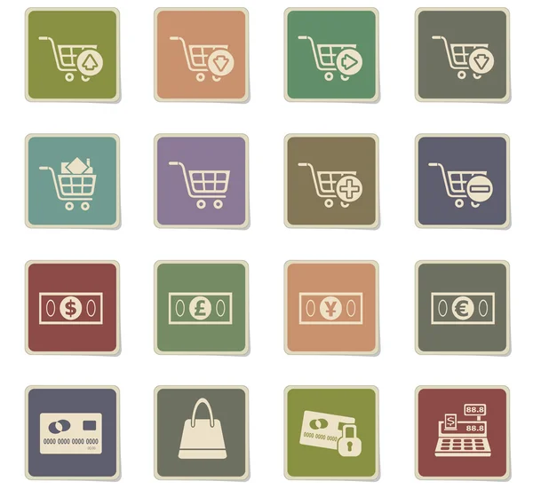 Conjunto de iconos de marketing y comercio electrónico — Vector de stock