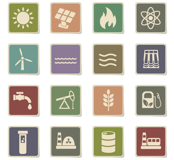 Conjunto de ícone de combustível e energia —  Vetores de Stock