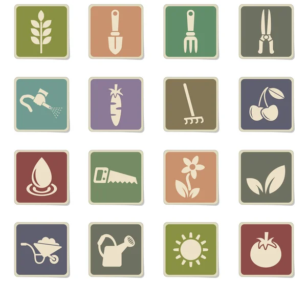 Juego de iconos de jardinería — Vector de stock