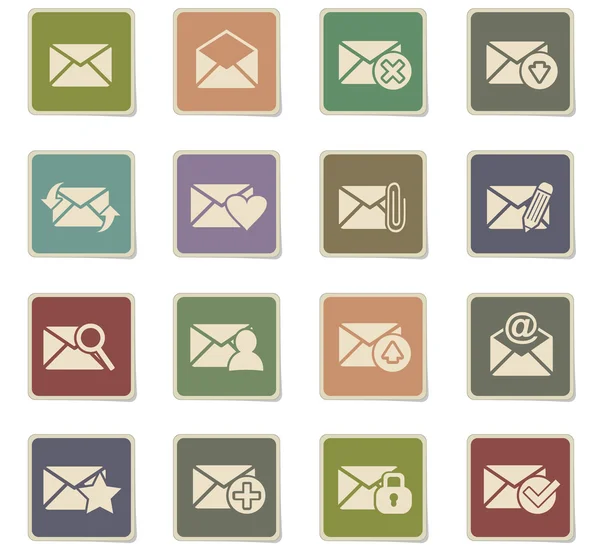 Conjunto de ícones de correio e envelope —  Vetores de Stock