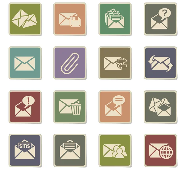 Conjunto de iconos de correo y sobre — Archivo Imágenes Vectoriales