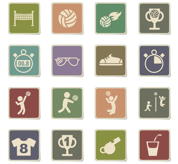 Voleybol Icon set — Stok Vektör