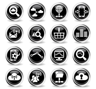 veri analitik ve sosyal ağ simge seti