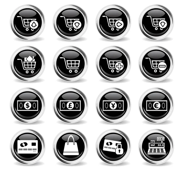 Set di icone di marketing e commercio elettronico — Vettoriale Stock