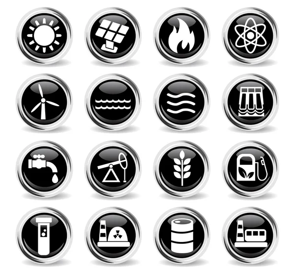 Fuel and power icon set — Stock Vector