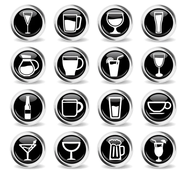 Bicchieri e tazze semplicemente icone — Vettoriale Stock