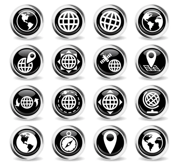 Globes icon set — Stock Vector