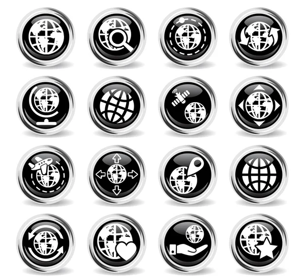 Globes icon set — Stock Vector