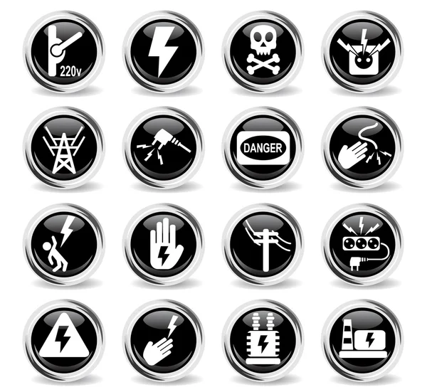 Set de iconos de alto voltaje — Vector de stock