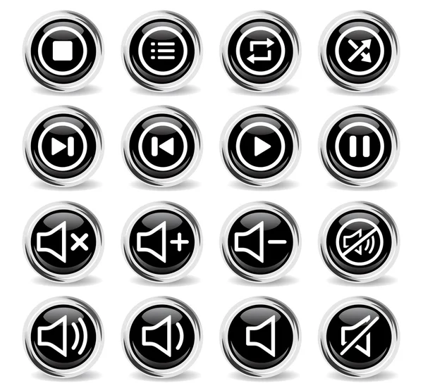 Iconos del reproductor multimedia — Vector de stock