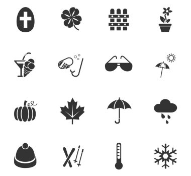 Icon set mevsim