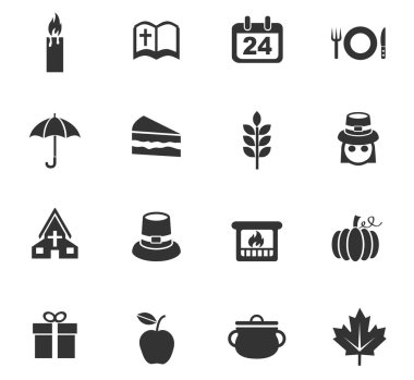 Şükran günü Icon set