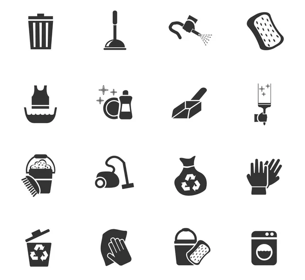 Juego de iconos de limpieza — Vector de stock