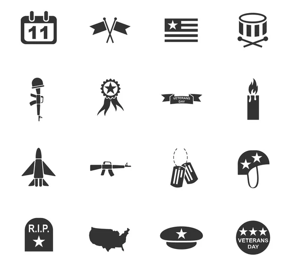 Veterans day icon set — Stock Vector