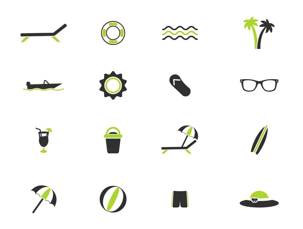 Playa simplemente iconos — Vector de stock