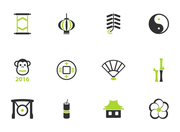 Año Nuevo chino simplemente iconos — Vector de stock