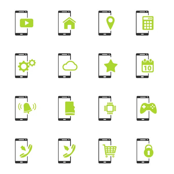 Smartphone eenvoudig pictogrammen — Stockvector