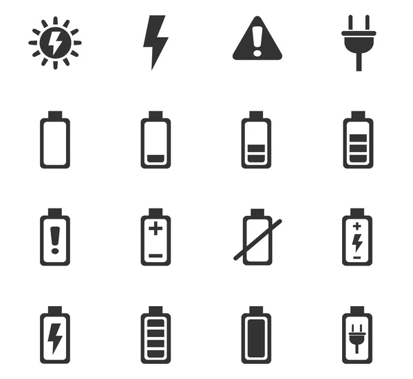Batterij pictogrammenset — Stockvector