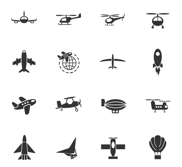 Ensemble d'icônes de transport aérien — Image vectorielle