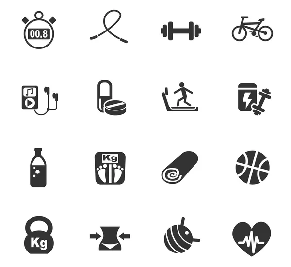 Conjunto de iconos fitness — Vector de stock