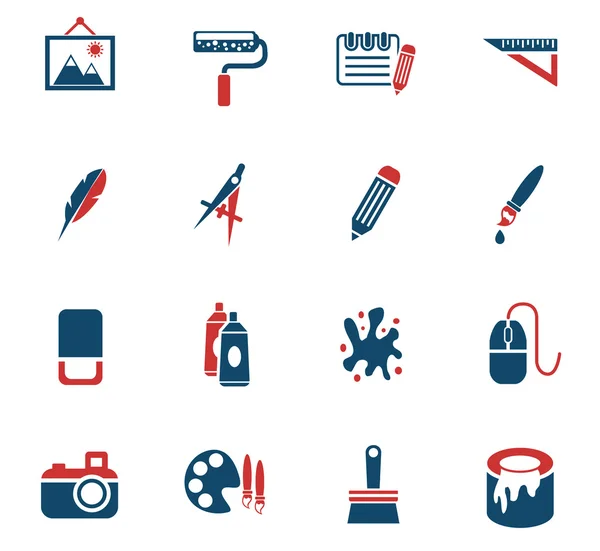 Art tools icon set — Stock Vector