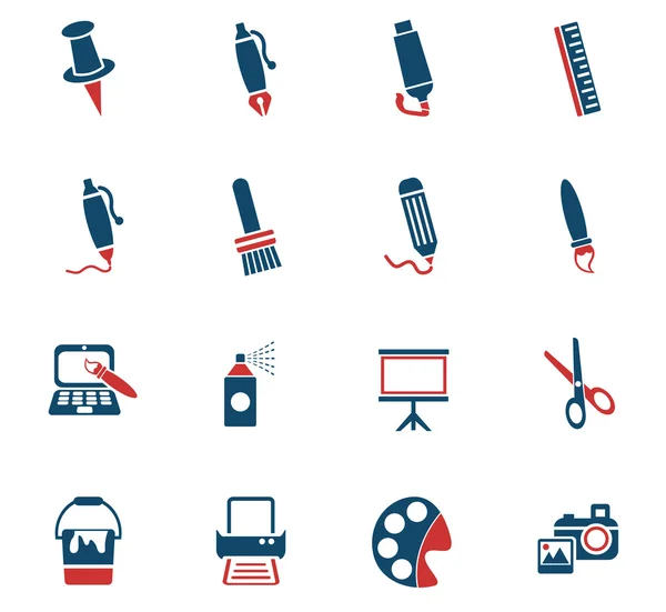 Art tools icon set — Stock Vector