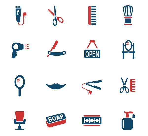 Zestaw ikon dla zakładów fryzjerskich — Wektor stockowy