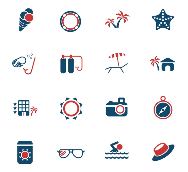 Beach icon set — Stock Vector